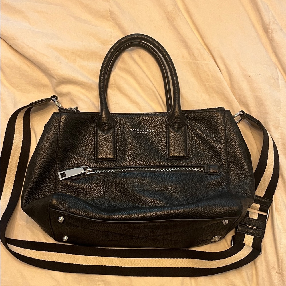 Marc Jacobs Black Pebbled Leather Satchel